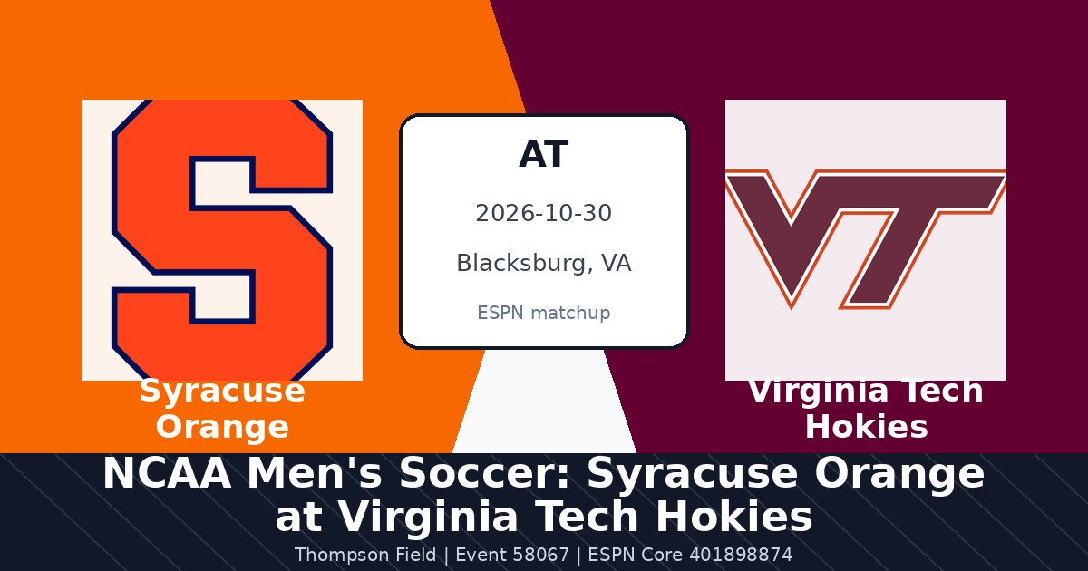 NCAA Men's Soccer: Syracuse Orange at Virginia Tech Hokies photo in Blacksburg, VA