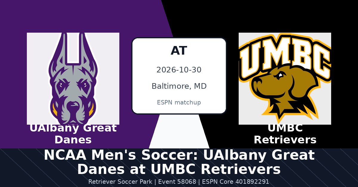 NCAA Men's Soccer: UAlbany Great Danes at UMBC Retrievers — sports in Baltimore, MD