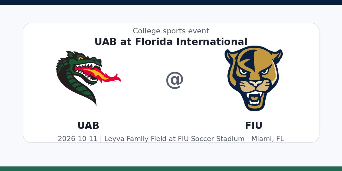 NCAA Men's Soccer: UAB Blazers at Florida International Panthers photo in Miami, FL