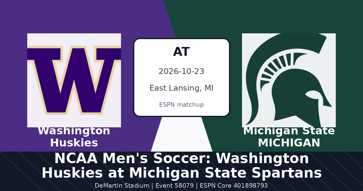 NCAA Men's Soccer: Washington Huskies at Michigan State Spartans photo in East Lansing, MI
