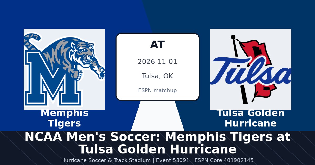 NCAA Men's Soccer: Memphis Tigers at Tulsa Golden Hurricane photo in Tulsa, OK