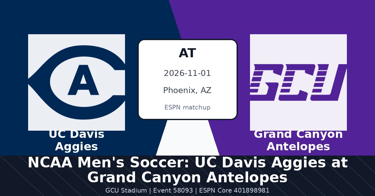 NCAA Men's Soccer: UC Davis Aggies at Grand Canyon Antelopes — sports in Phoenix, AZ