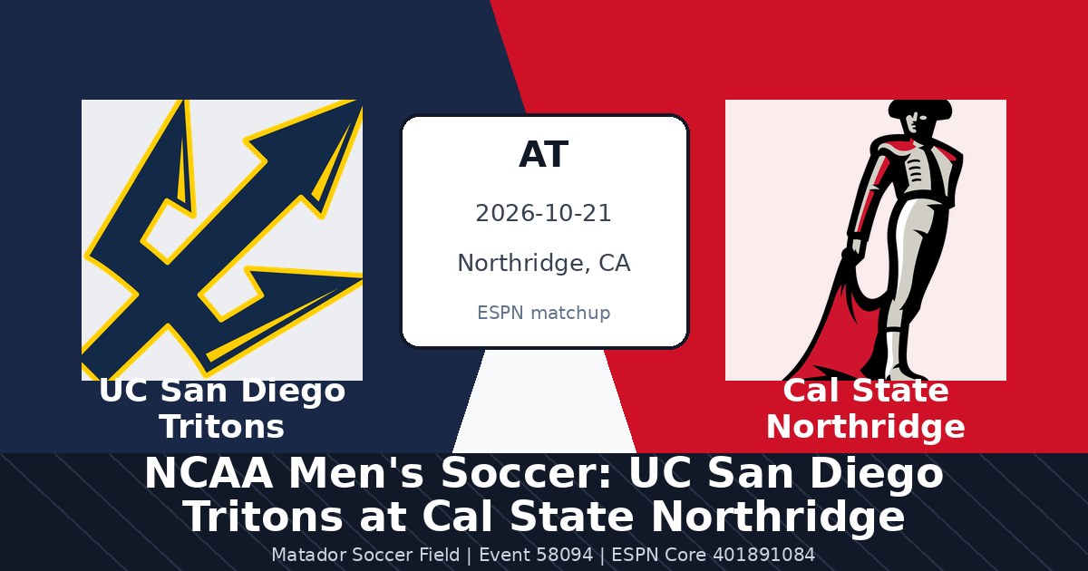 NCAA Men's Soccer: UC San Diego Tritons at Cal State Northridge Matadors photo in Northridge, CA