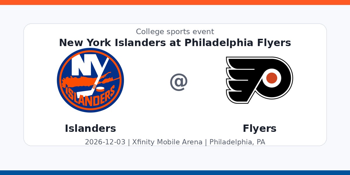 NHL: New York Islanders at Philadelphia Flyers — sports in Philadelphia, PA
