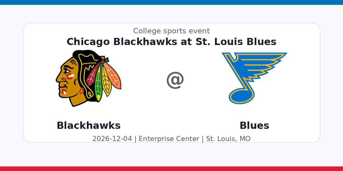 NHL: Chicago Blackhawks at St. Louis Blues — sports in St. Louis, MO