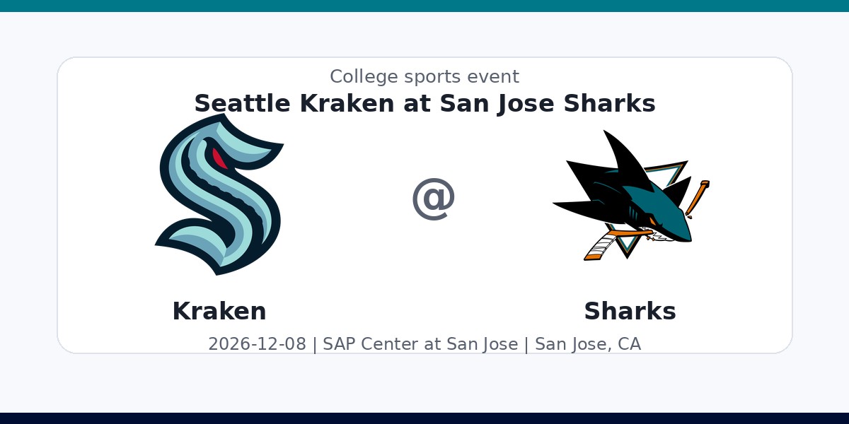 NHL: Seattle Kraken at San Jose Sharks photo in San Jose, CA