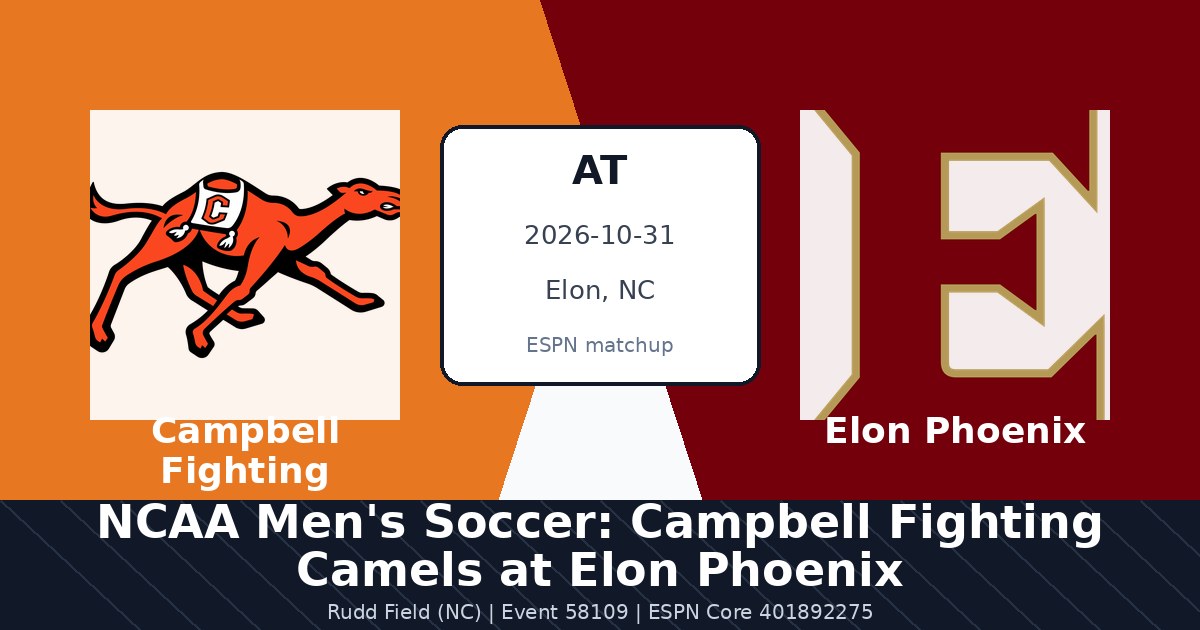 NCAA Men's Soccer: Campbell Fighting Camels at Elon Phoenix photo in Elon, NC