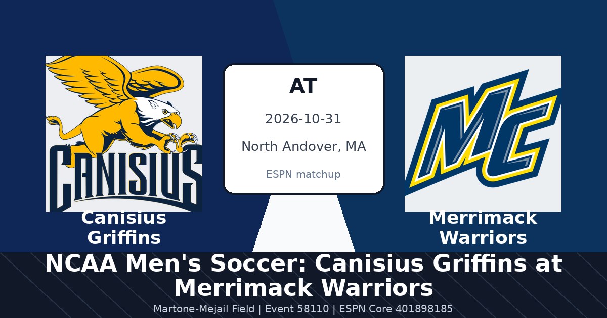 NCAA Men's Soccer: Canisius Griffins at Merrimack Warriors photo in North Andover, MA