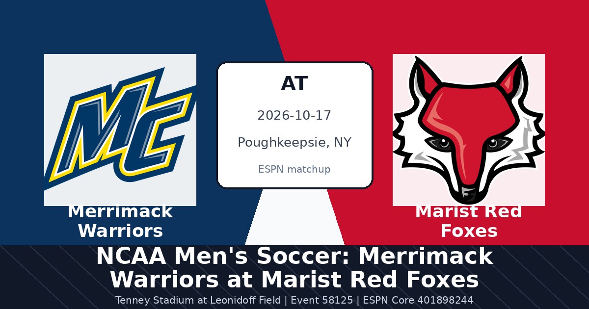 NCAA Men's Soccer: Merrimack Warriors at Marist Red Foxes photo in Poughkeepsie, NY