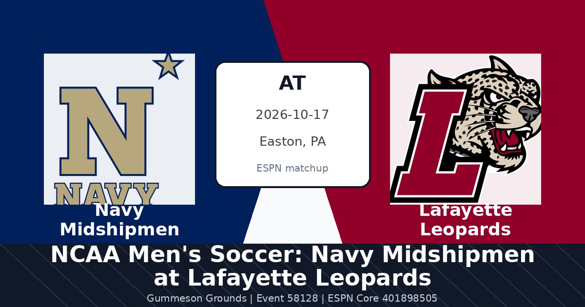 NCAA Men's Soccer: Navy Midshipmen at Lafayette Leopards photo in Easton, PA