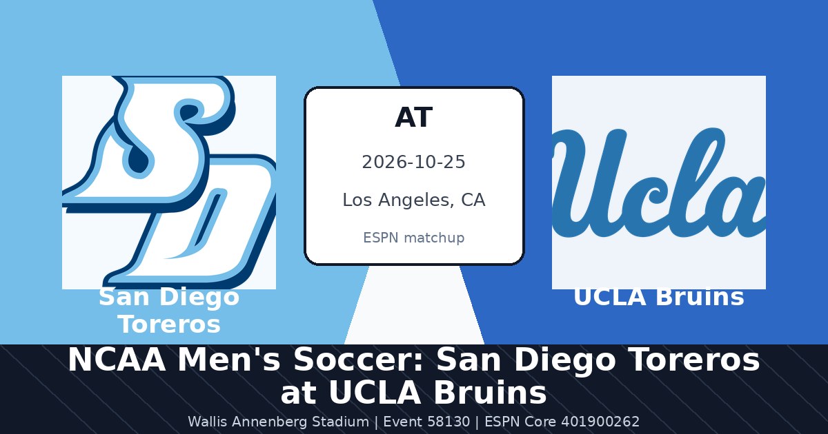 NCAA Men's Soccer: San Diego Toreros at UCLA Bruins — sports in Los Angeles, CA
