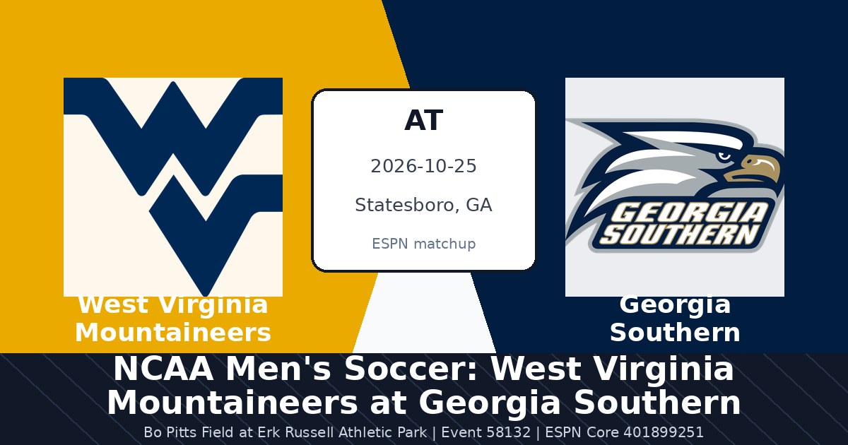 NCAA Men's Soccer: West Virginia Mountaineers at Georgia Southern Eagles photo in Statesboro, GA