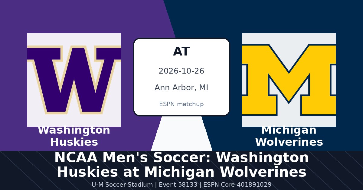 NCAA Men's Soccer: Washington Huskies at Michigan Wolverines photo in Ann Arbor, MI