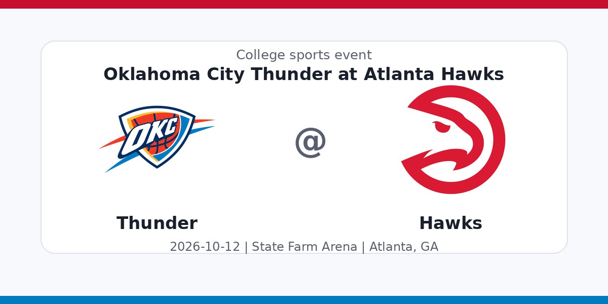NBA: Oklahoma City Thunder at Atlanta Hawks — sports in Atlanta, GA