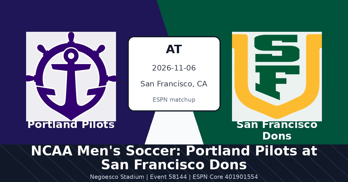 NCAA Men's Soccer: Portland Pilots at San Francisco Dons photo in San Francisco, CA
