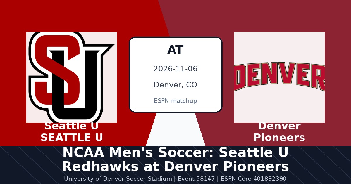 NCAA Men's Soccer: Seattle U Redhawks at Denver Pioneers — sports in Denver, CO