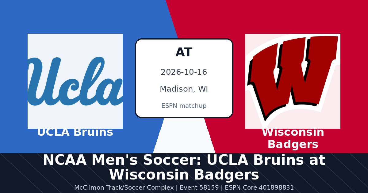 NCAA Men's Soccer: UCLA Bruins at Wisconsin Badgers photo in Madison, WI