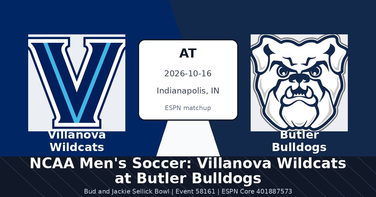NCAA Men's Soccer: Villanova Wildcats at Butler Bulldogs — sports in Indianapolis, IN