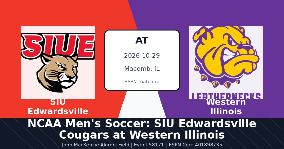 NCAA Men's Soccer: SIU Edwardsville Cougars at Western Illinois Leathernecks photo in Macomb, IL