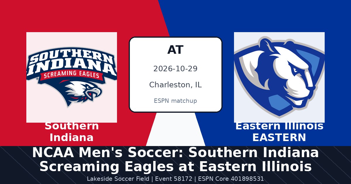 NCAA Men's Soccer: Southern Indiana Screaming Eagles at Eastern Illinois Panthers photo in Charleston, IL