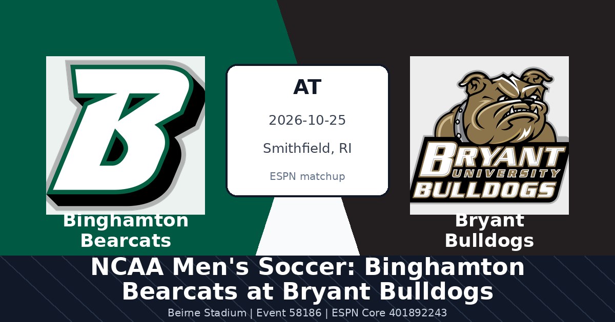 NCAA Men's Soccer: Binghamton Bearcats at Bryant Bulldogs photo in Smithfield, RI