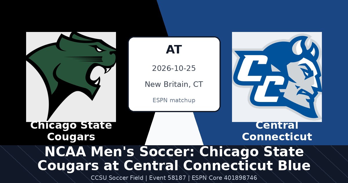 NCAA Men's Soccer: Chicago State Cougars at Central Connecticut Blue Devils photo in New Britain, CT