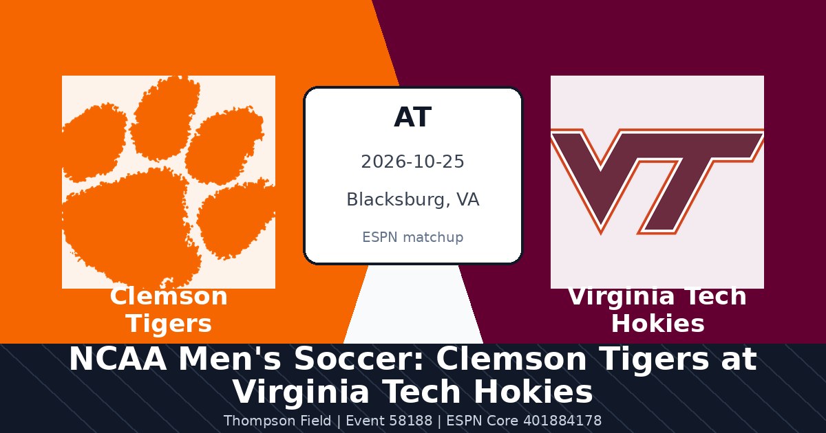 NCAA Men's Soccer: Clemson Tigers at Virginia Tech Hokies photo in Blacksburg, VA