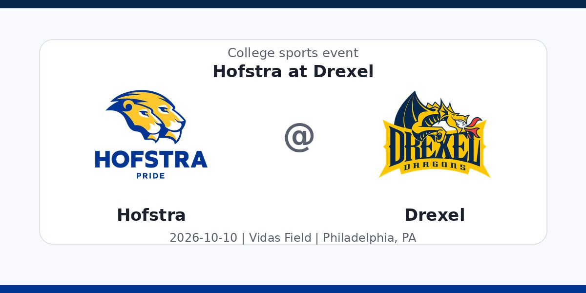 NCAA Men's Soccer: Hofstra Pride at Drexel Dragons — sports in Philadelphia, PA