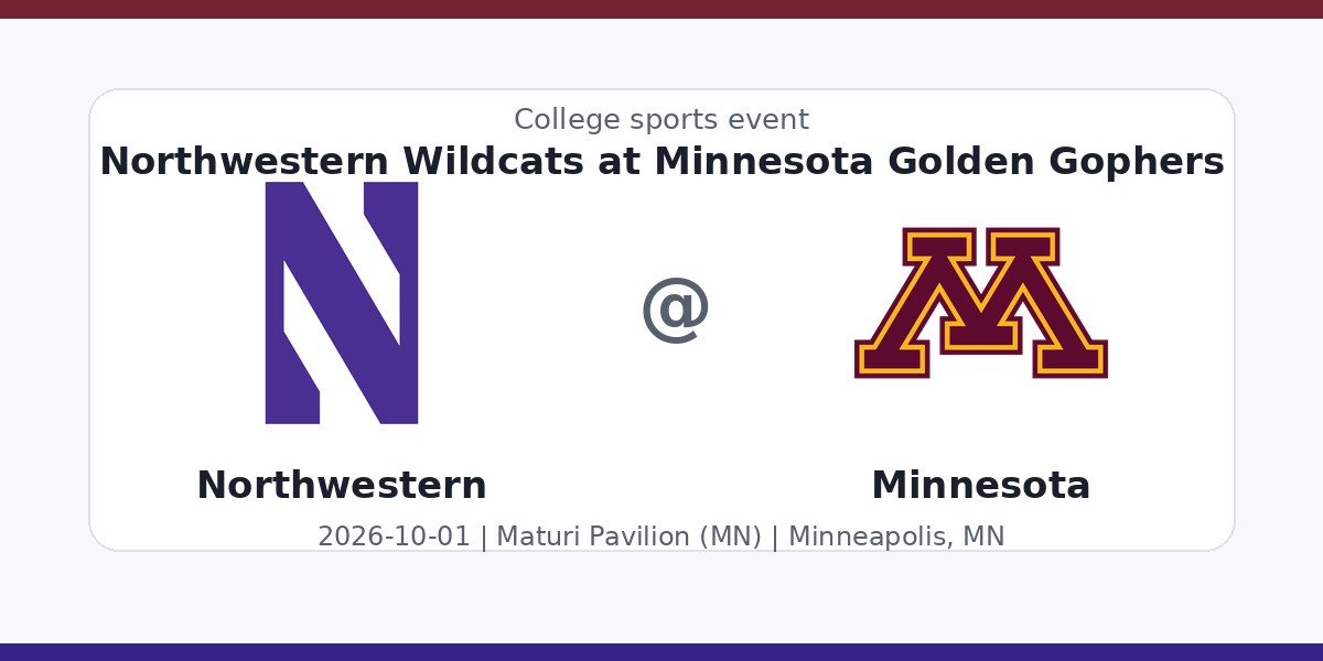 NCAAWVB: Northwestern Wildcats at Minnesota Golden Gophers in Minneapolis, MN