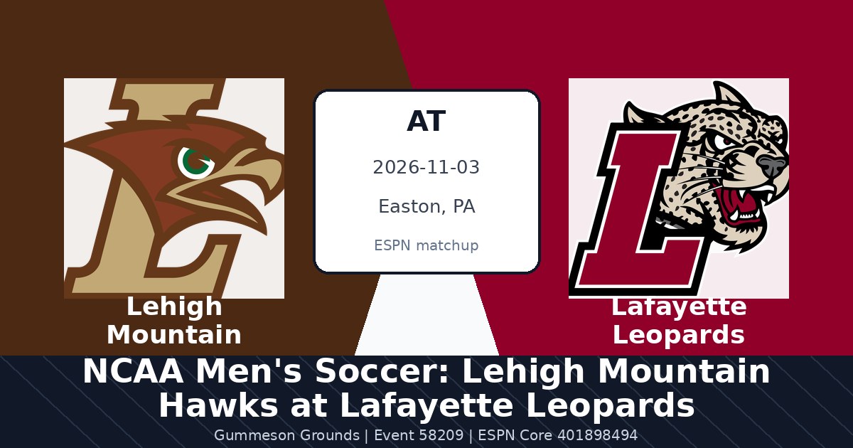 NCAA Men's Soccer: Lehigh Mountain Hawks at Lafayette Leopards photo in Easton, PA