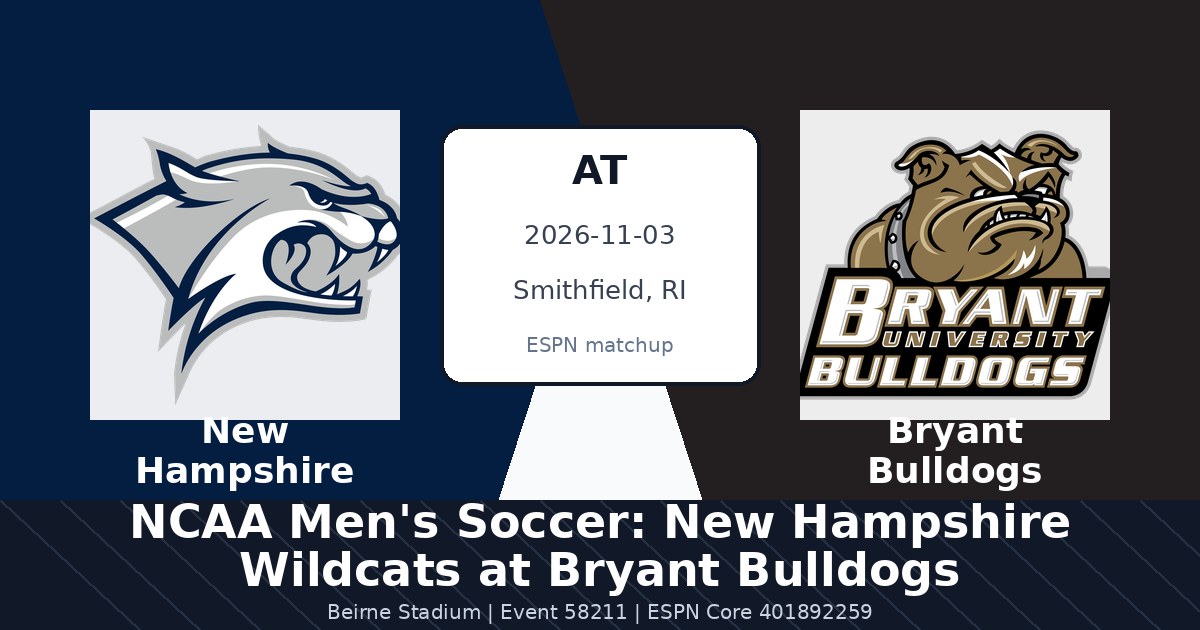 NCAA Men's Soccer: New Hampshire Wildcats at Bryant Bulldogs photo in Smithfield, RI