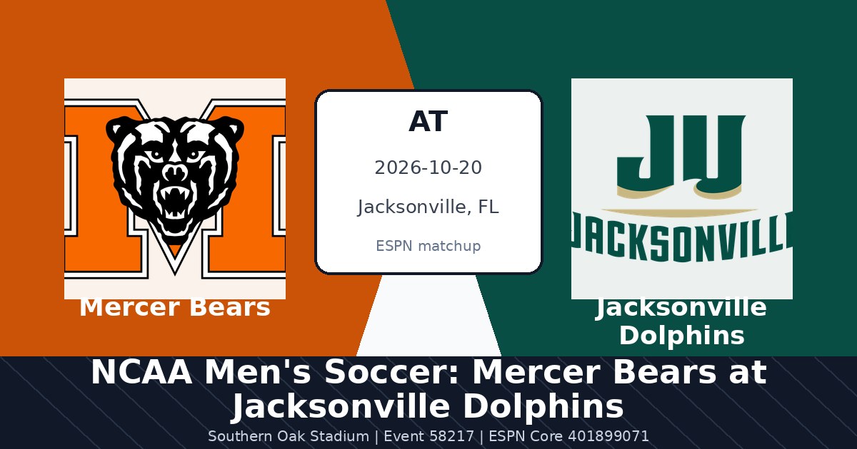 NCAA Men's Soccer: Mercer Bears at Jacksonville Dolphins photo in Jacksonville, FL