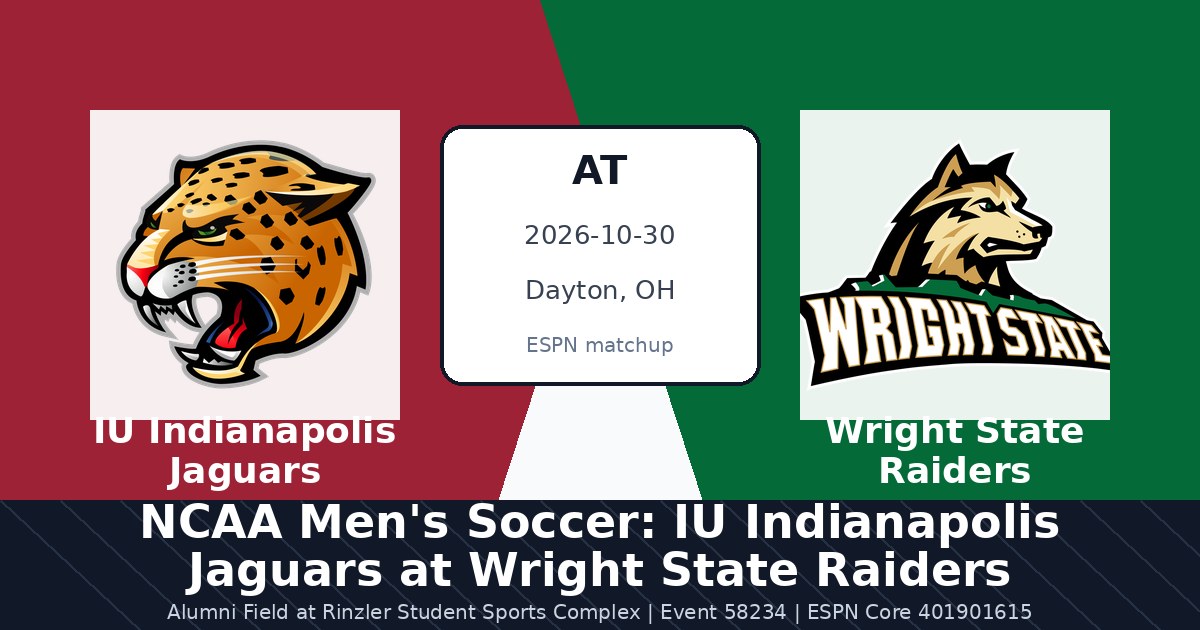 NCAA Men's Soccer: IU Indianapolis Jaguars at Wright State Raiders photo in Dayton, OH