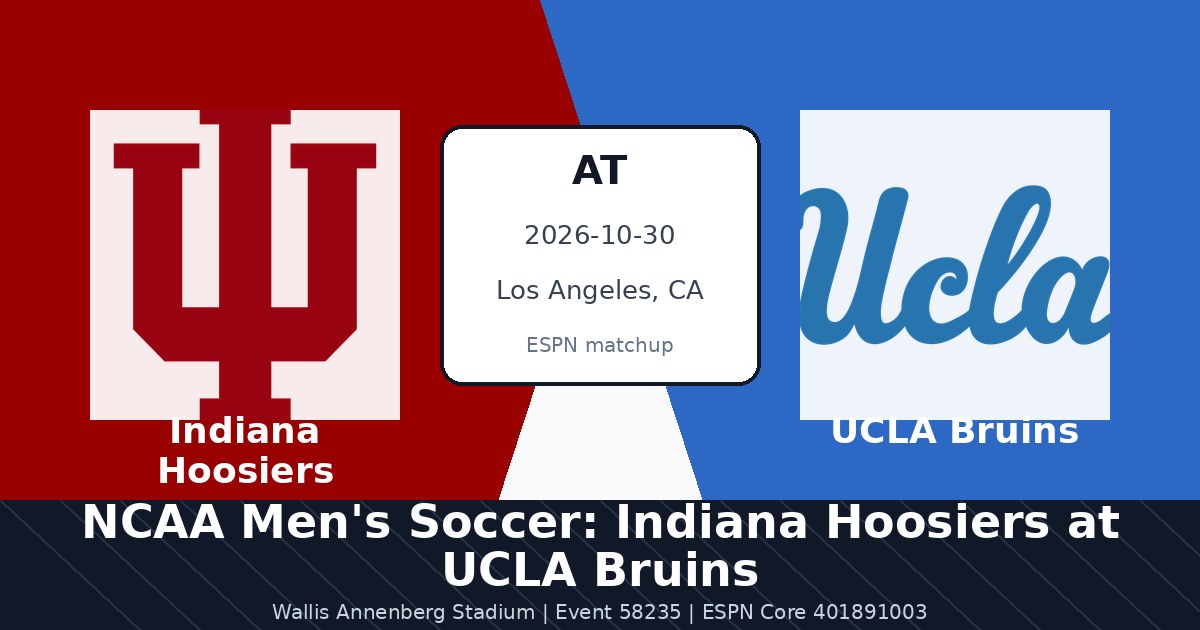 NCAA Men's Soccer: Indiana Hoosiers at UCLA Bruins — sports in Los Angeles, CA
