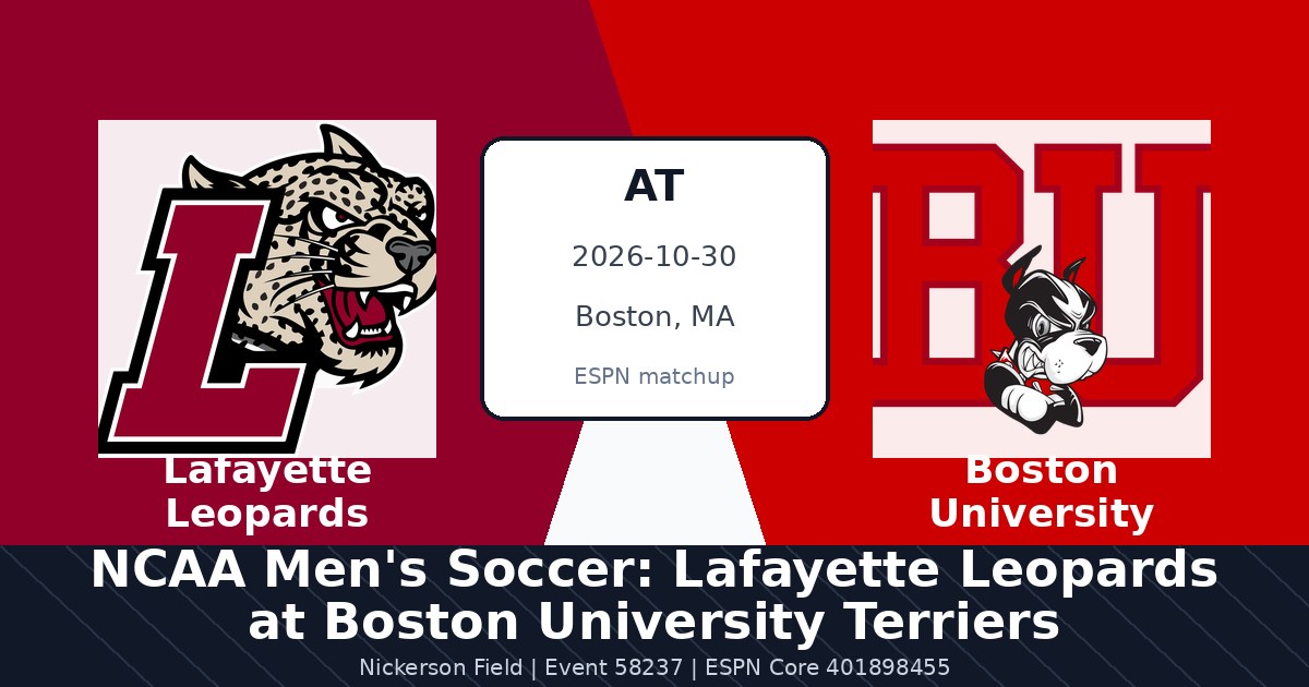 NCAA Men's Soccer: Lafayette Leopards at Boston University Terriers photo in Boston, MA