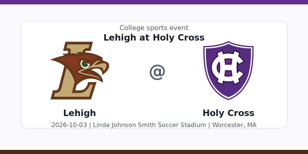 NCAA Men's Soccer: Lehigh Mountain Hawks at Holy Cross Crusaders photo in Worcester, MA