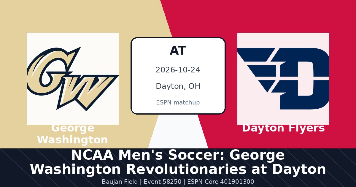NCAA Men's Soccer: George Washington Revolutionaries at Dayton Flyers photo in Dayton, OH