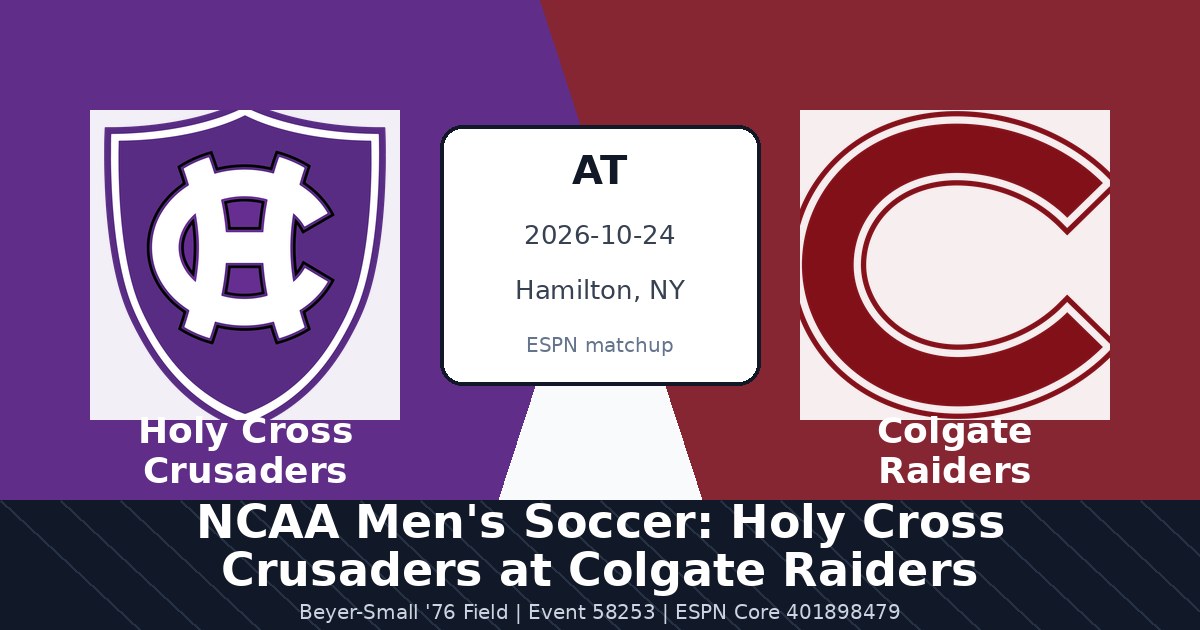 NCAA Men's Soccer: Holy Cross Crusaders at Colgate Raiders photo in Hamilton, NY