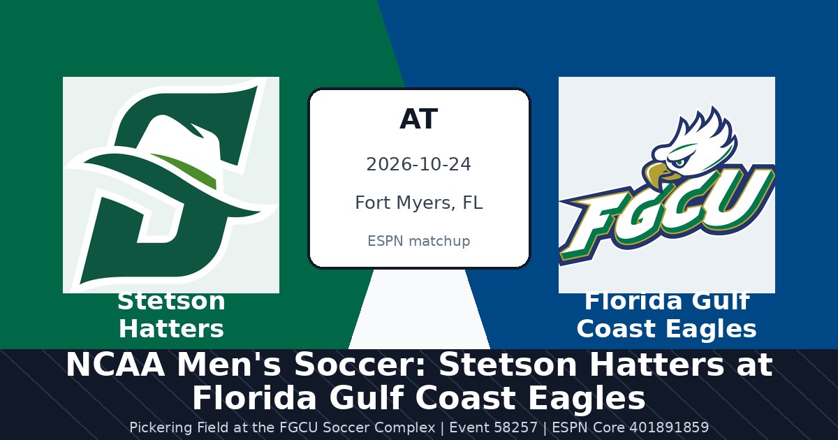 NCAA Men's Soccer: Stetson Hatters at Florida Gulf Coast Eagles photo in Fort Myers, FL