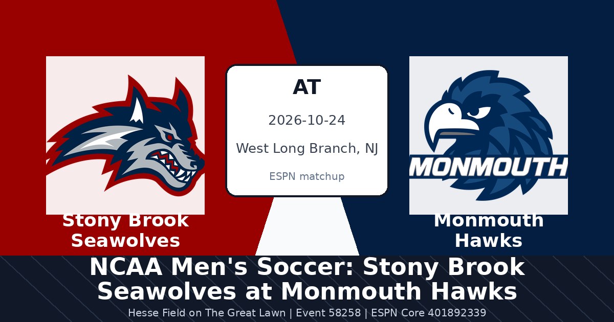 NCAA Men's Soccer: Stony Brook Seawolves at Monmouth Hawks photo in West Long Branch, NJ