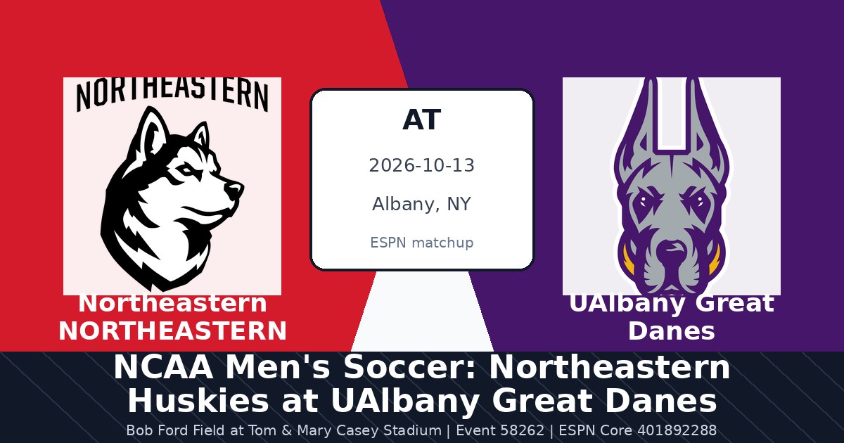 NCAA Men's Soccer: Northeastern Huskies at UAlbany Great Danes photo in Albany, NY