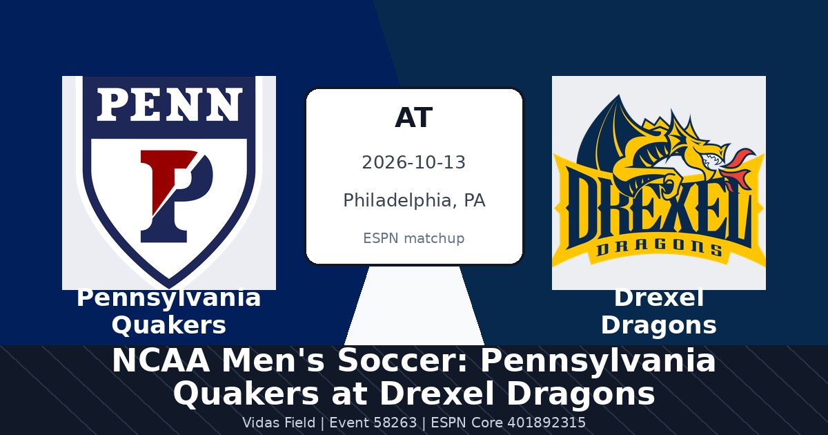 NCAA Men's Soccer: Pennsylvania Quakers at Drexel Dragons — sports in Philadelphia, PA