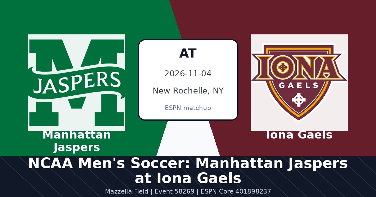 NCAA Men's Soccer: Manhattan Jaspers at Iona Gaels photo in New Rochelle, NY