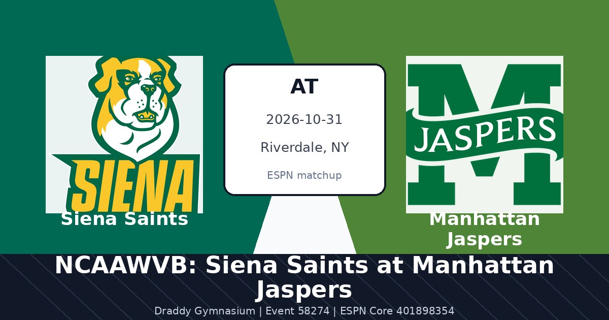 NCAAWVB: Siena Saints at Manhattan Jaspers photo in Riverdale, NY