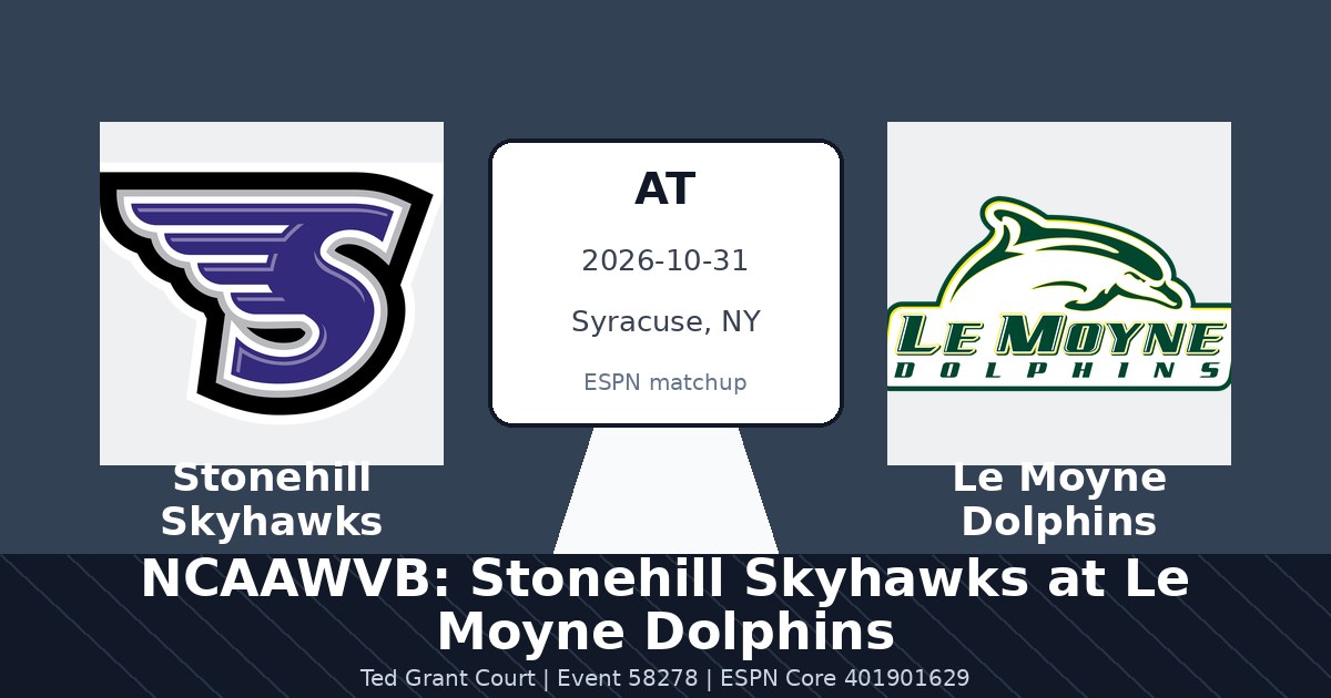 NCAAWVB: Stonehill Skyhawks at Le Moyne Dolphins photo in Syracuse, NY