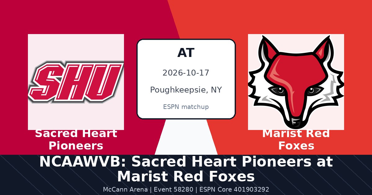 NCAAWVB: Sacred Heart Pioneers at Marist Red Foxes photo in Poughkeepsie, NY