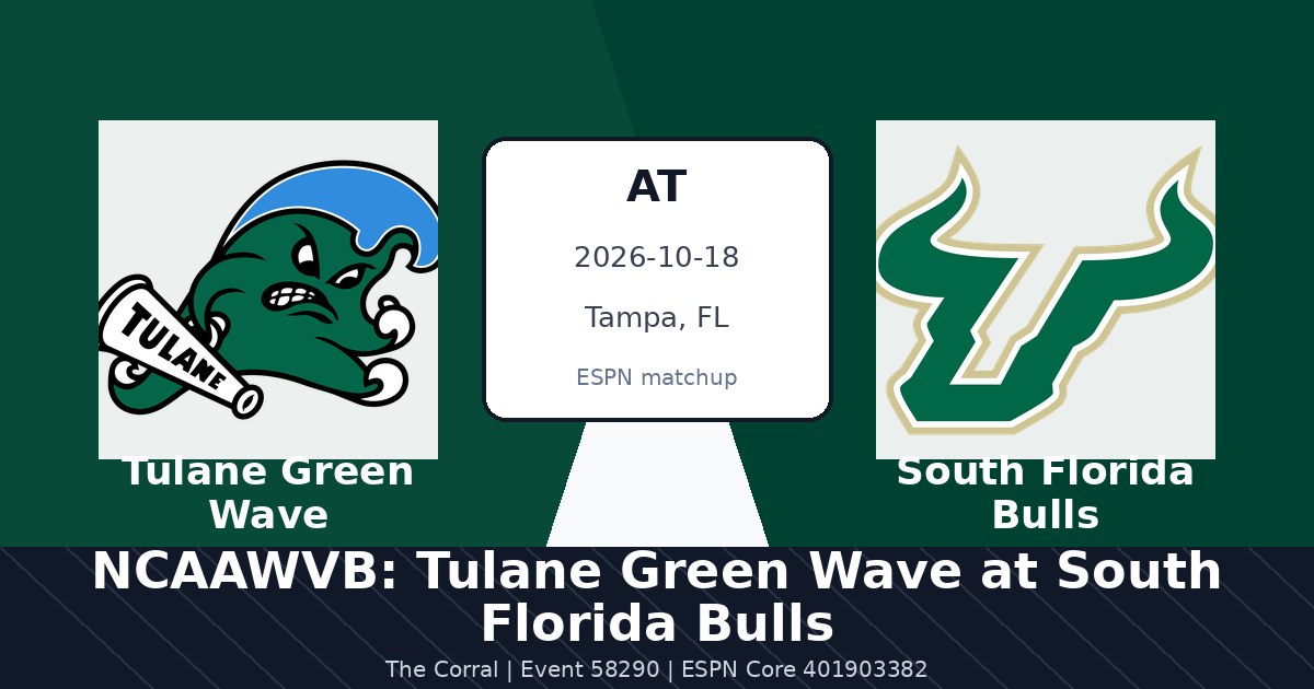 NCAAWVB: Tulane Green Wave at South Florida Bulls photo in Tampa, FL