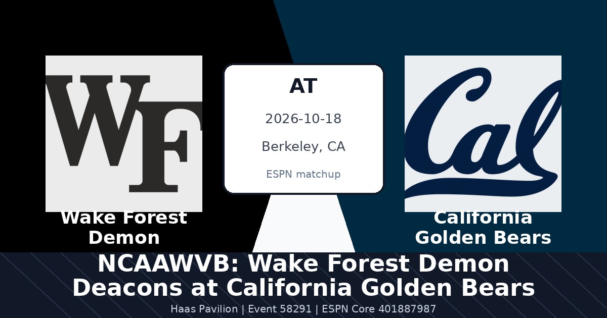 NCAAWVB: Wake Forest Demon Deacons at California Golden Bears photo in Berkeley, CA