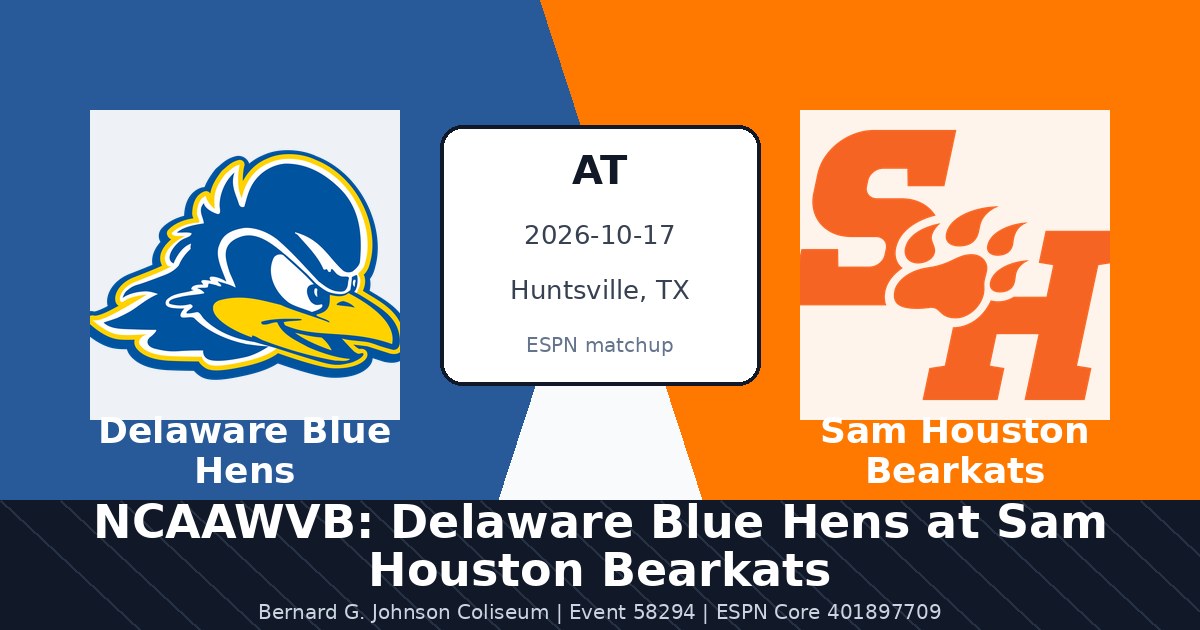 NCAAWVB: Delaware Blue Hens at Sam Houston Bearkats photo in Huntsville, TX
