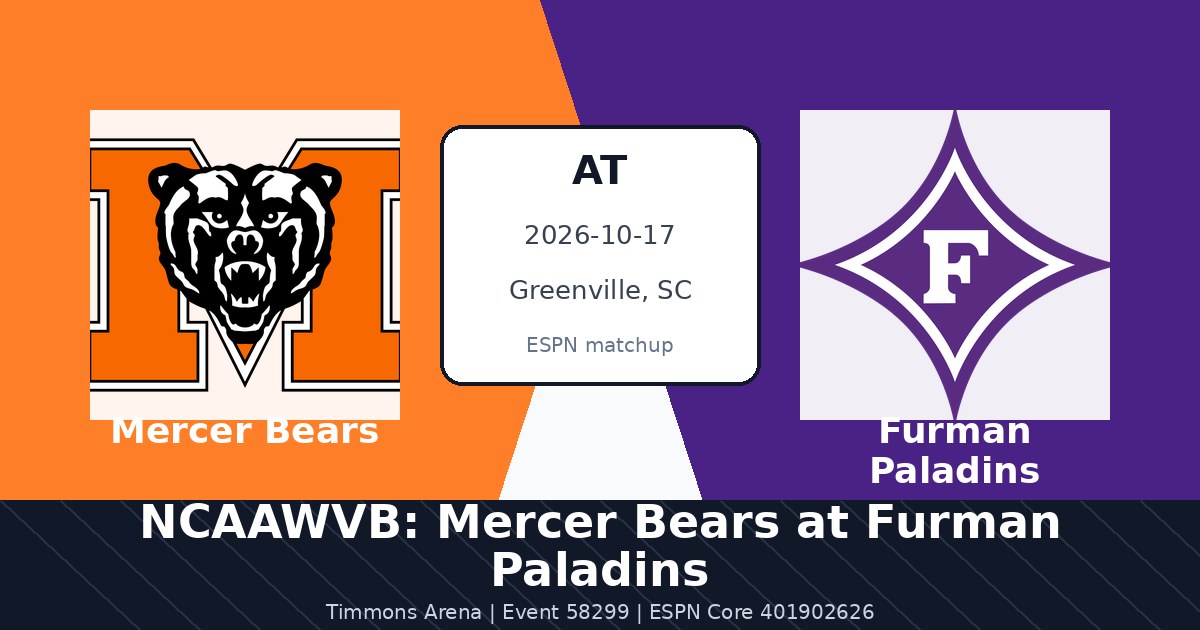 NCAAWVB: Mercer Bears at Furman Paladins in Greenville, SC